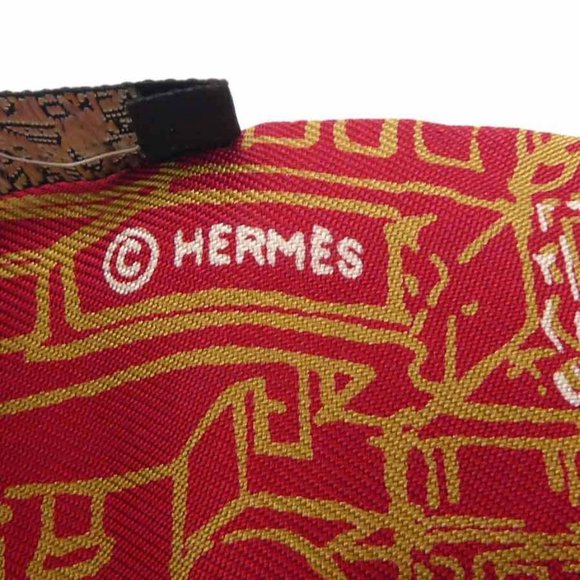 Auth HERMES Twilly Ribbon Scarf Red Silk - Picture 12 of 16
